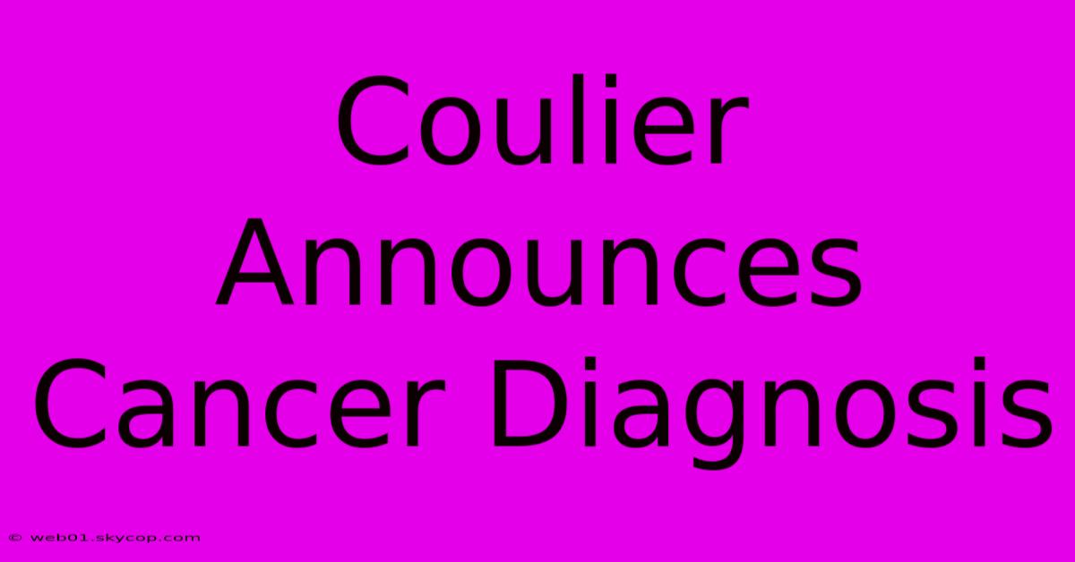 Coulier Announces Cancer Diagnosis