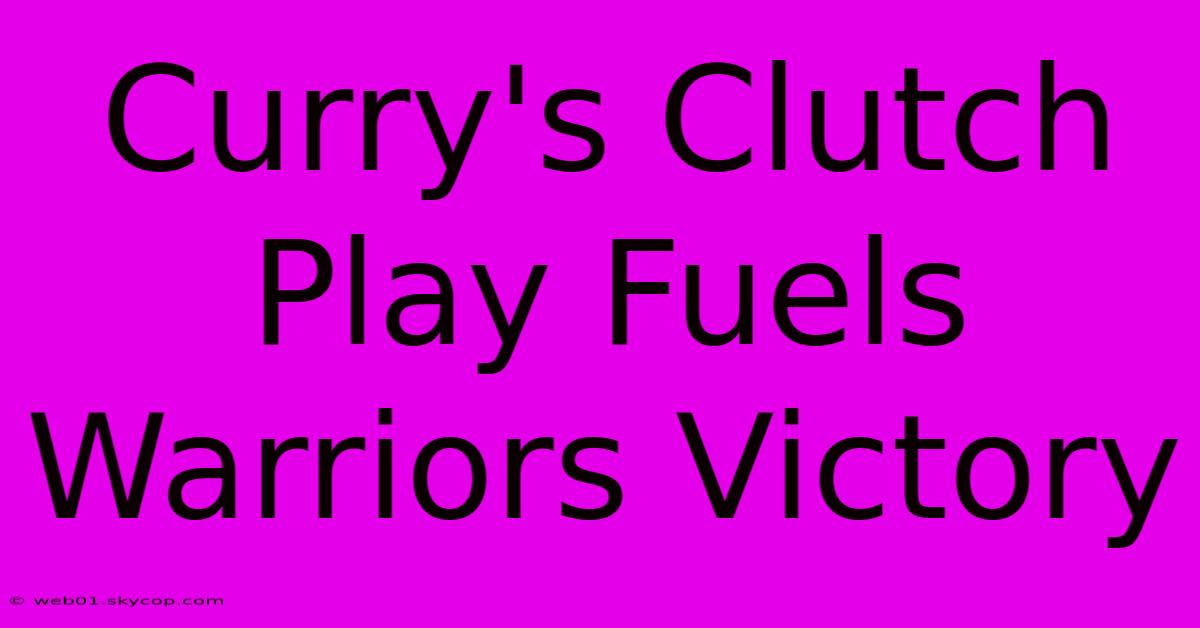 Curry's Clutch Play Fuels Warriors Victory 