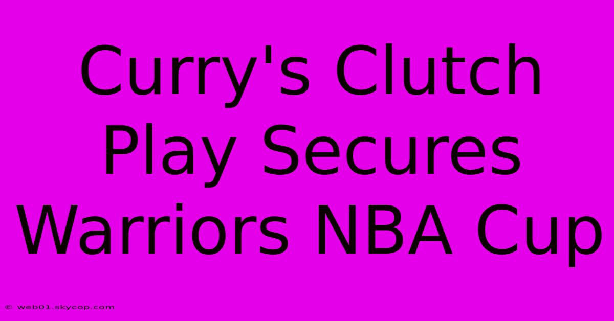 Curry's Clutch Play Secures Warriors NBA Cup