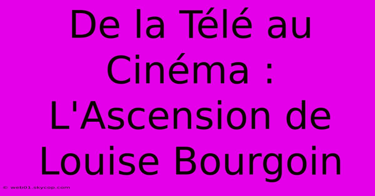 De La Télé Au Cinéma : L'Ascension De Louise Bourgoin