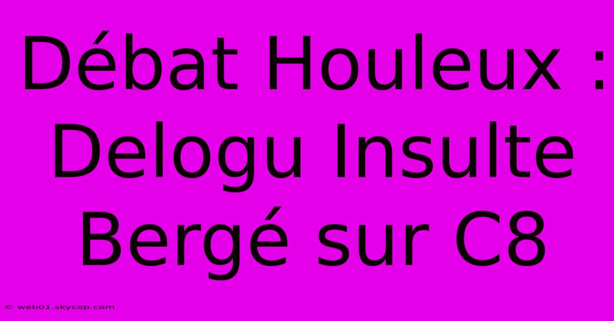 Débat Houleux : Delogu Insulte Bergé Sur C8