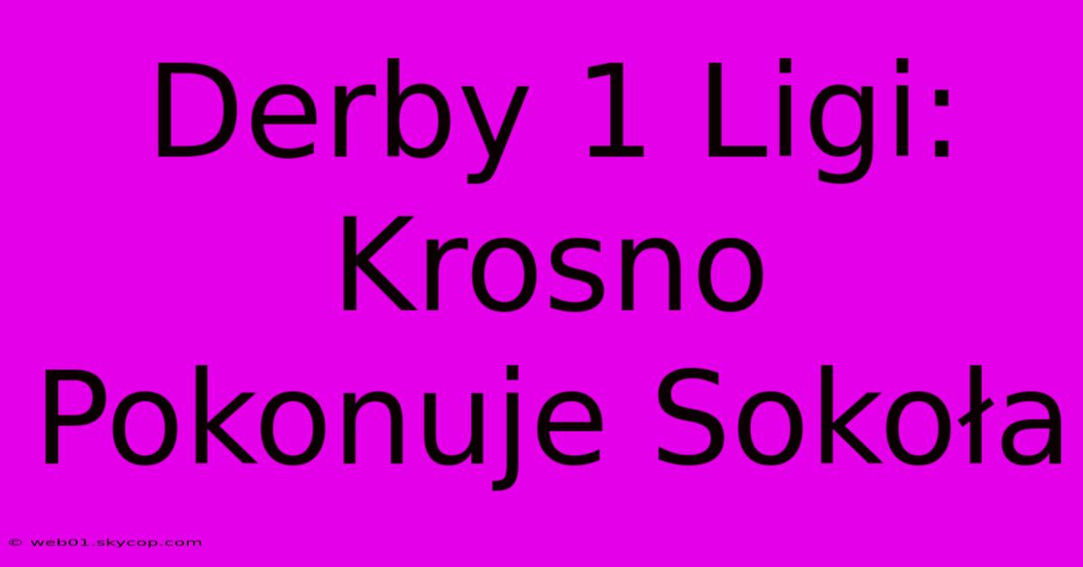 Derby 1 Ligi: Krosno Pokonuje Sokoła