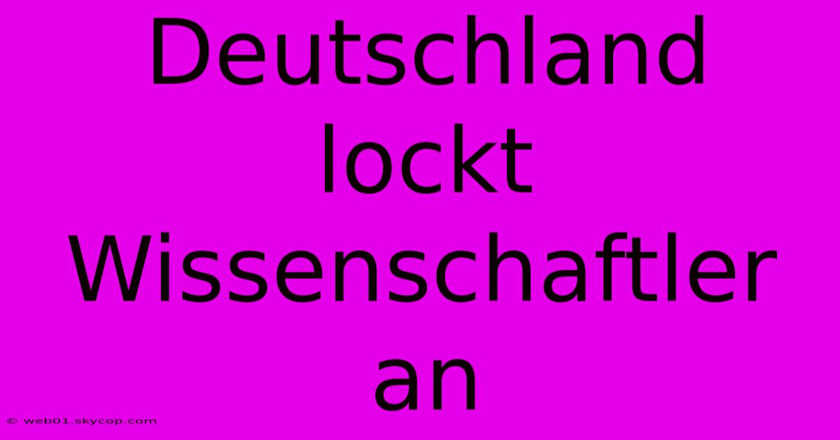 Deutschland Lockt Wissenschaftler An