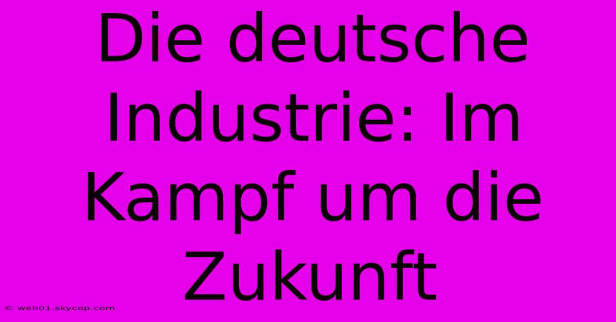 Die Deutsche Industrie: Im Kampf Um Die Zukunft 