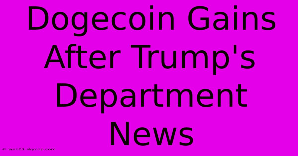 Dogecoin Gains After Trump's Department News 