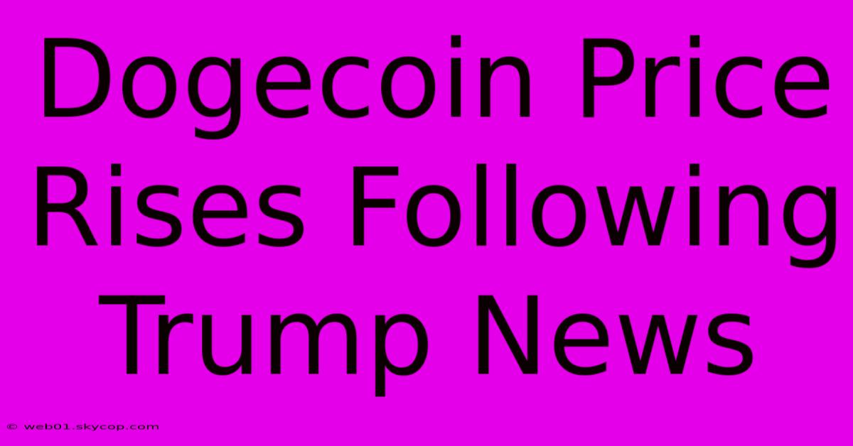 Dogecoin Price Rises Following Trump News 