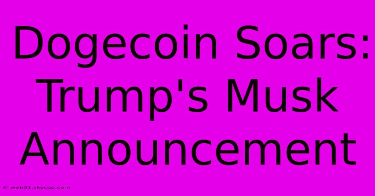 Dogecoin Soars: Trump's Musk Announcement