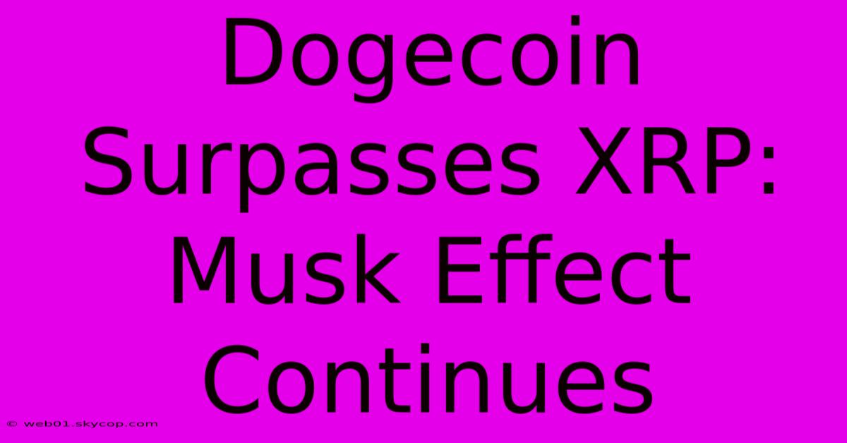 Dogecoin Surpasses XRP: Musk Effect Continues