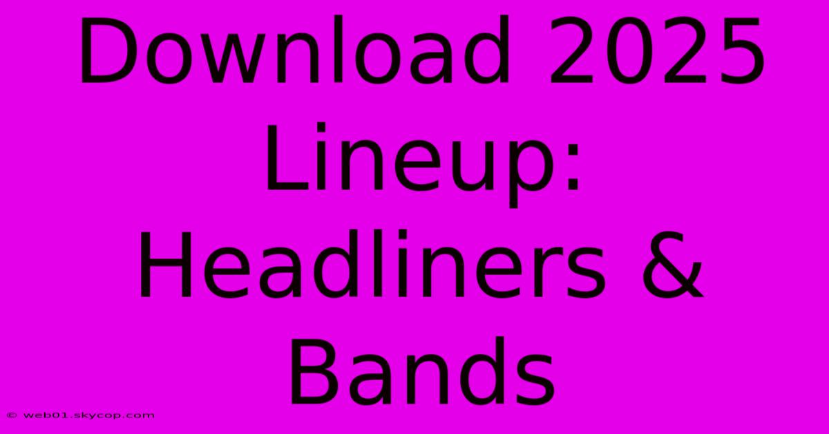 Download 2025 Lineup: Headliners & Bands 