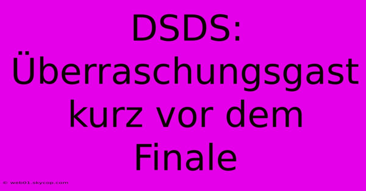 DSDS: Überraschungsgast Kurz Vor Dem Finale