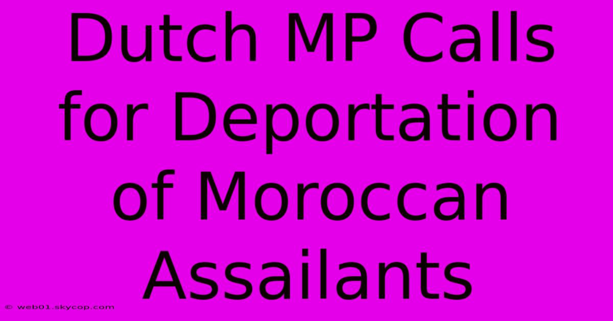 Dutch MP Calls For Deportation Of Moroccan Assailants 