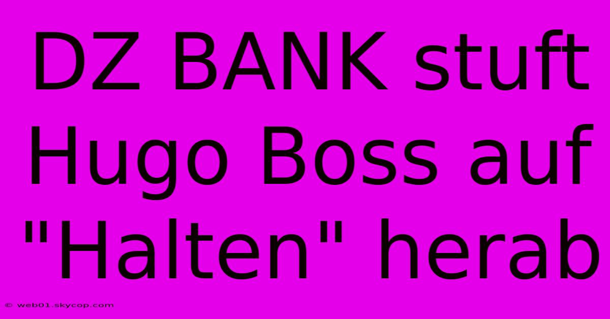 DZ BANK Stuft Hugo Boss Auf 