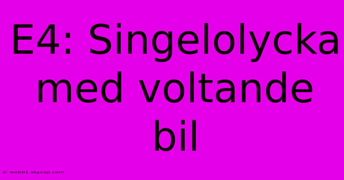 E4: Singelolycka Med Voltande Bil