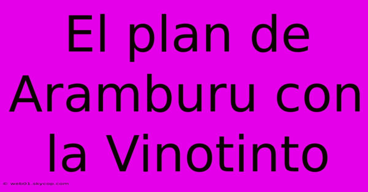 El Plan De Aramburu Con La Vinotinto