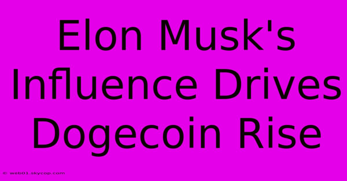 Elon Musk's Influence Drives Dogecoin Rise