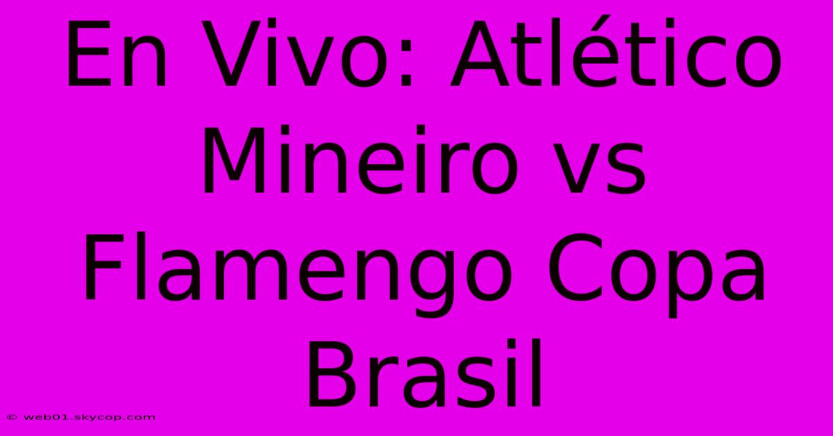 En Vivo: Atlético Mineiro Vs Flamengo Copa Brasil