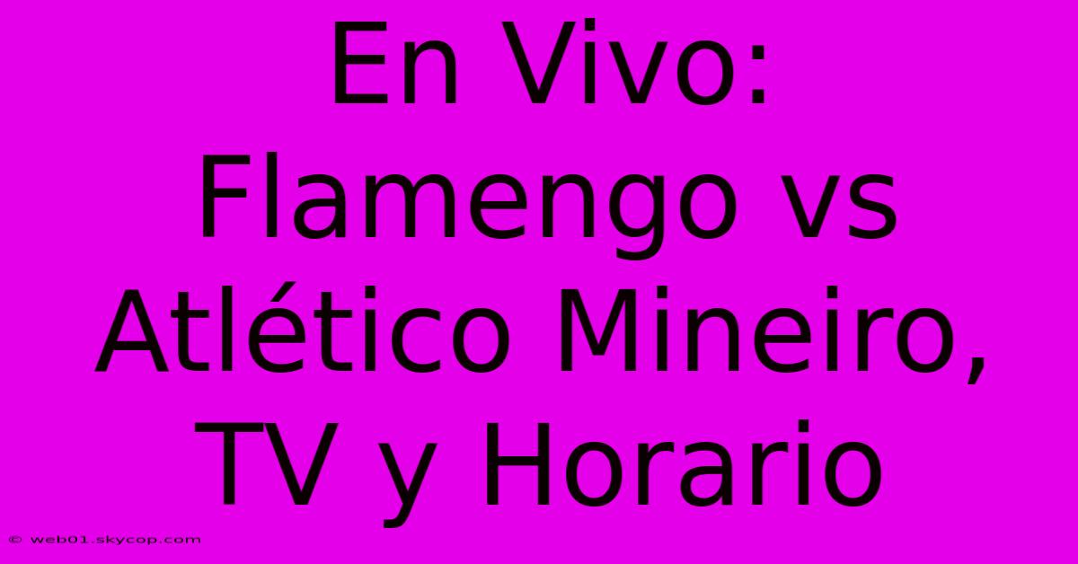 En Vivo: Flamengo Vs Atlético Mineiro, TV Y Horario 