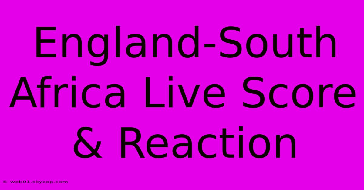 England-South Africa Live Score & Reaction