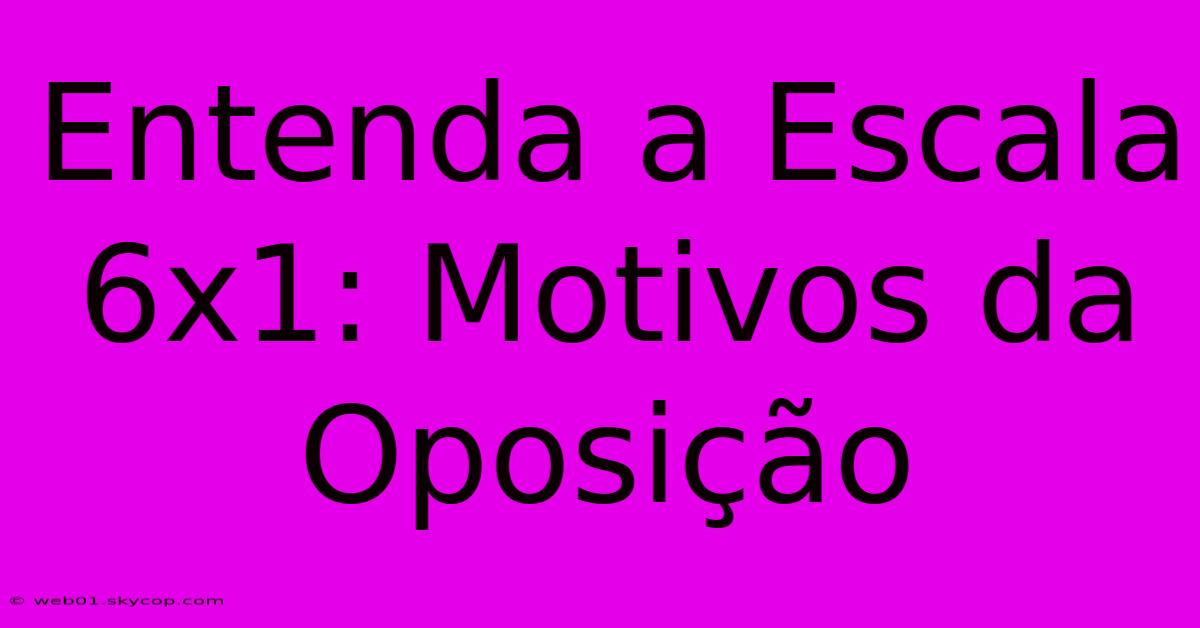 Entenda A Escala 6x1: Motivos Da Oposição