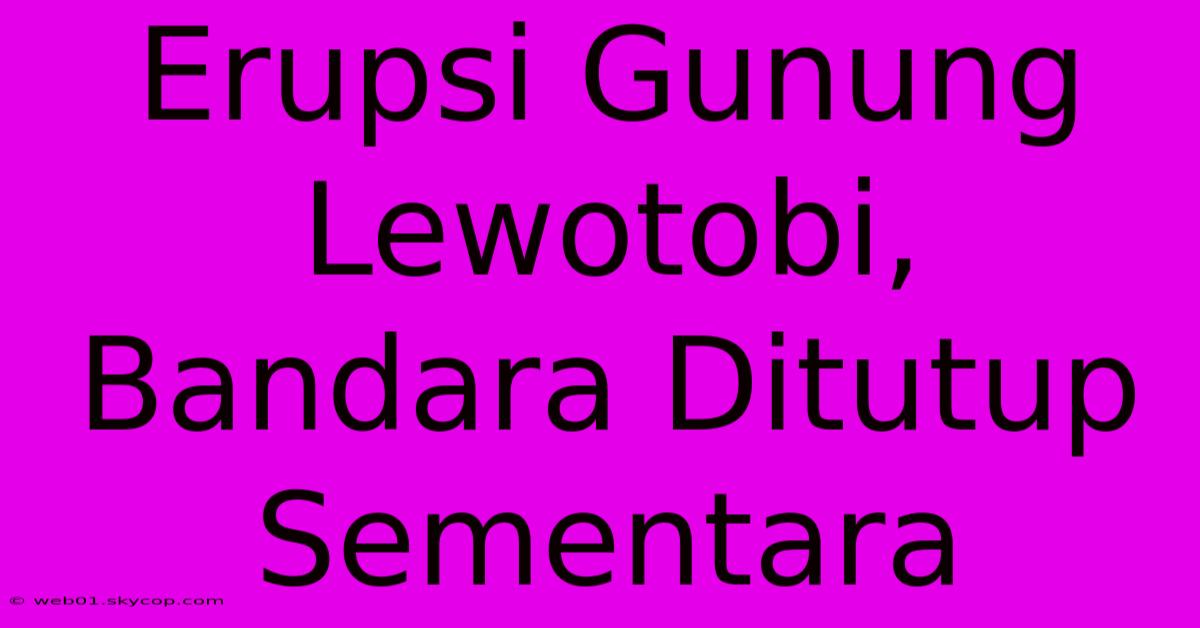 Erupsi Gunung Lewotobi, Bandara Ditutup Sementara