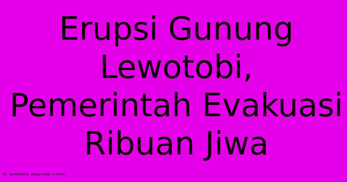 Erupsi Gunung Lewotobi, Pemerintah Evakuasi Ribuan Jiwa