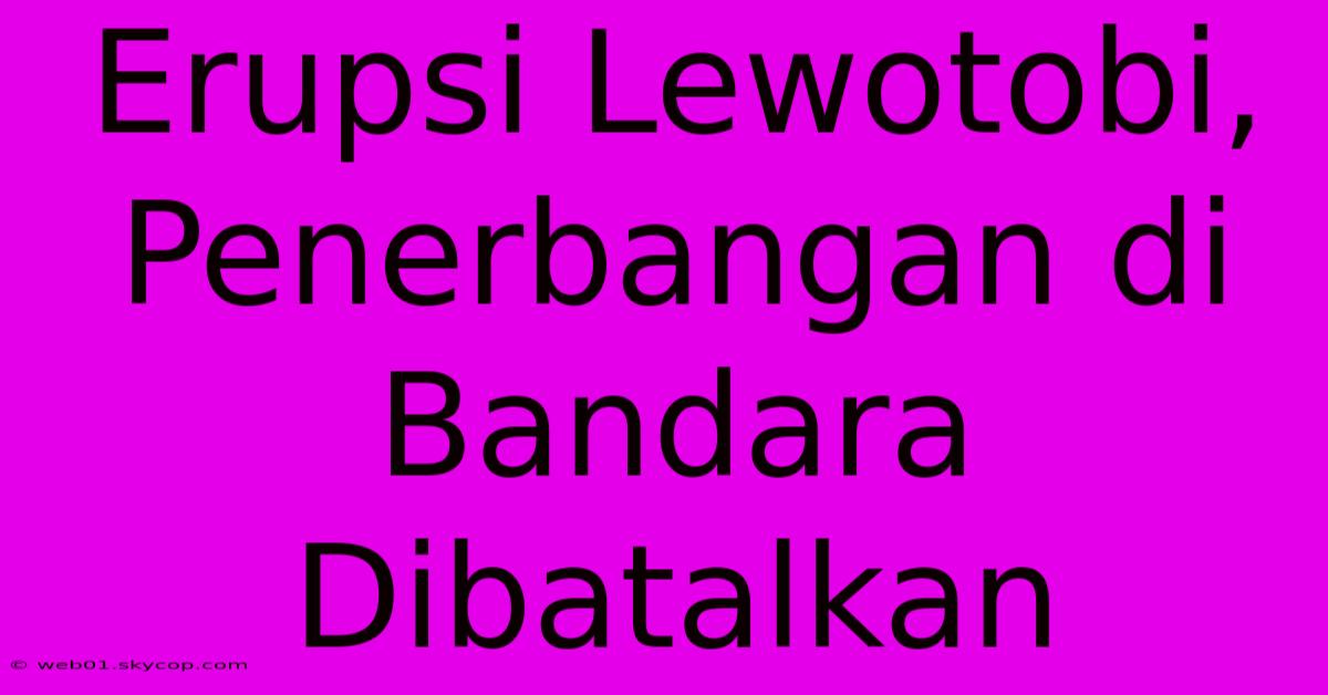 Erupsi Lewotobi, Penerbangan Di Bandara Dibatalkan