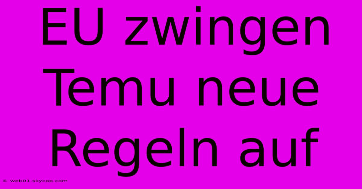 EU Zwingen Temu Neue Regeln Auf