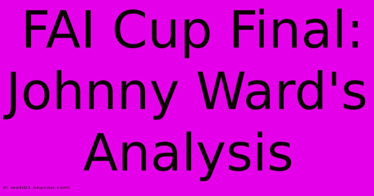 FAI Cup Final: Johnny Ward's Analysis 