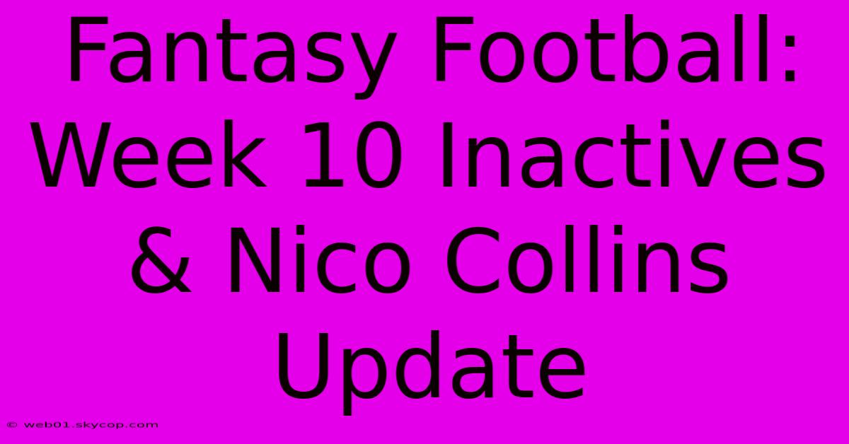 Fantasy Football: Week 10 Inactives & Nico Collins Update