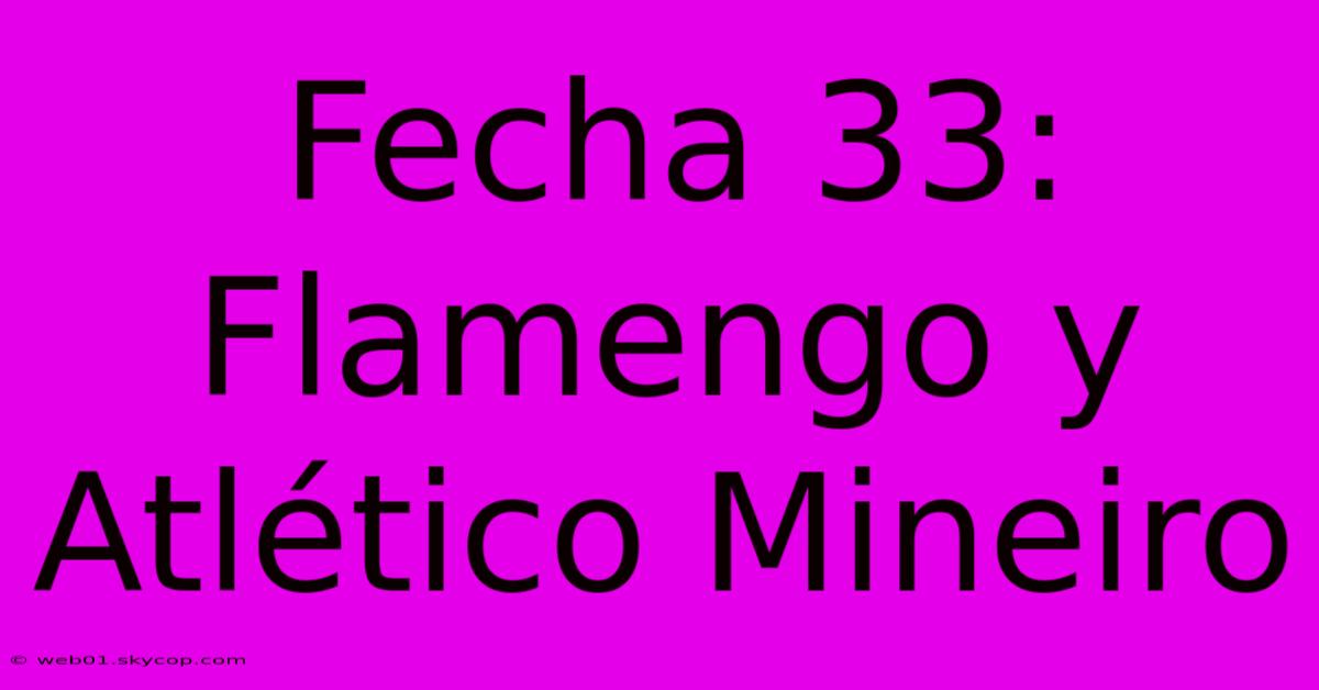 Fecha 33: Flamengo Y Atlético Mineiro