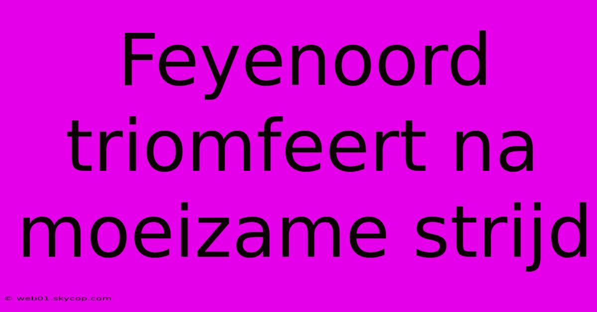 Feyenoord Triomfeert Na Moeizame Strijd