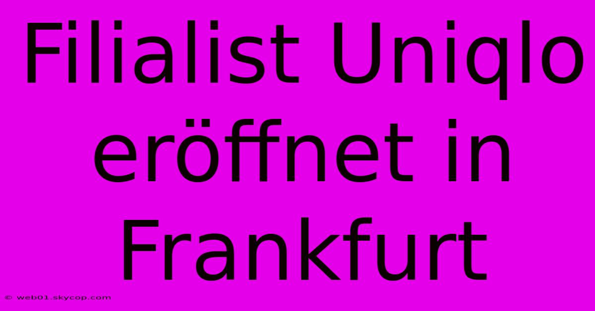 Filialist Uniqlo Eröffnet In Frankfurt