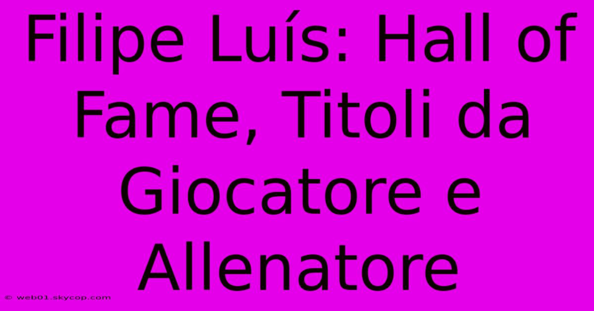 Filipe Luís: Hall Of Fame, Titoli Da Giocatore E Allenatore