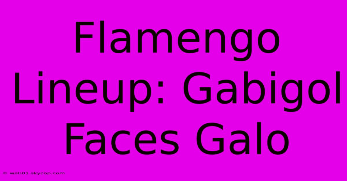 Flamengo Lineup: Gabigol Faces Galo