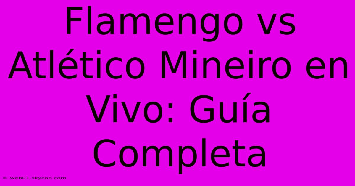 Flamengo Vs Atlético Mineiro En Vivo: Guía Completa