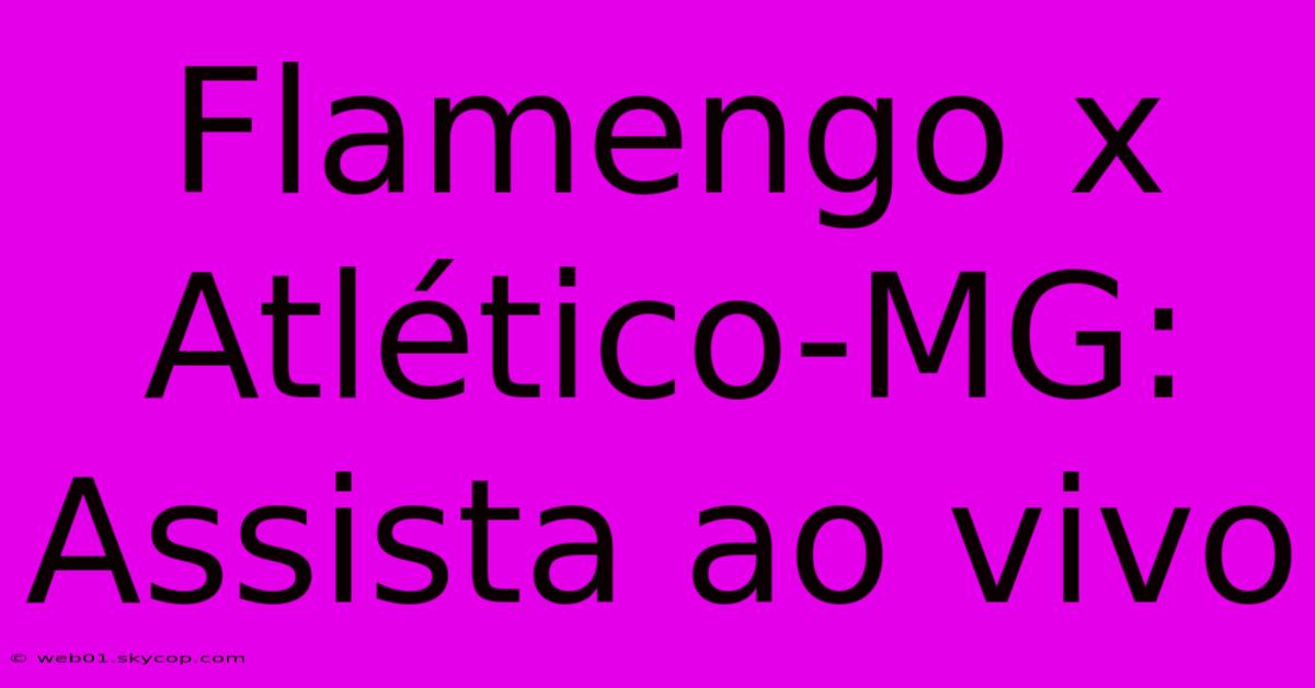 Flamengo X Atlético-MG: Assista Ao Vivo