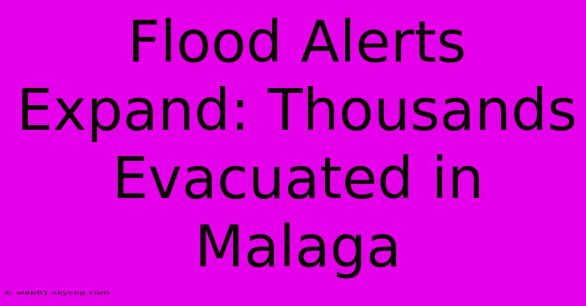 Flood Alerts Expand: Thousands Evacuated In Malaga