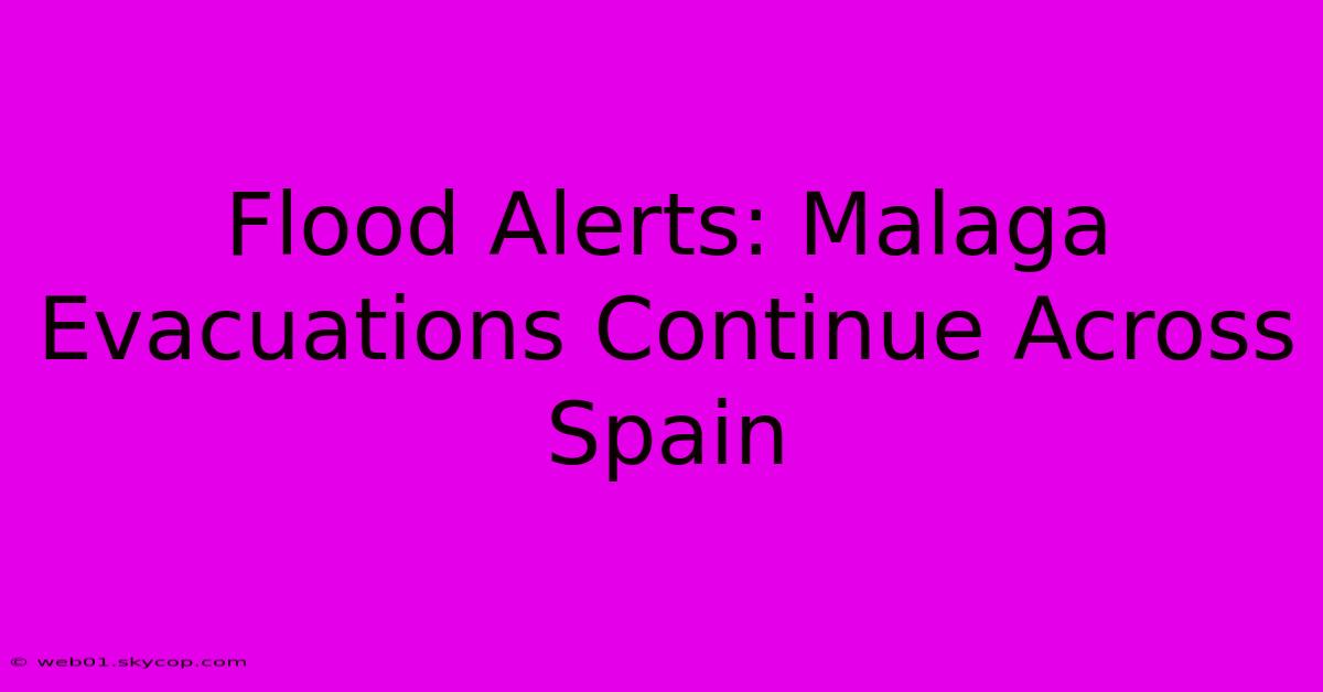 Flood Alerts: Malaga Evacuations Continue Across Spain 