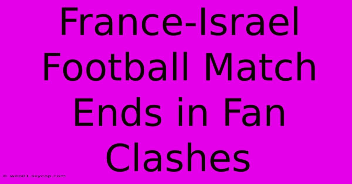 France-Israel Football Match Ends In Fan Clashes