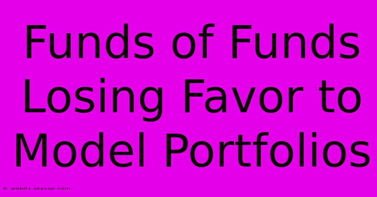 Funds Of Funds Losing Favor To Model Portfolios