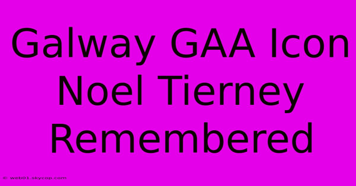 Galway GAA Icon Noel Tierney Remembered 