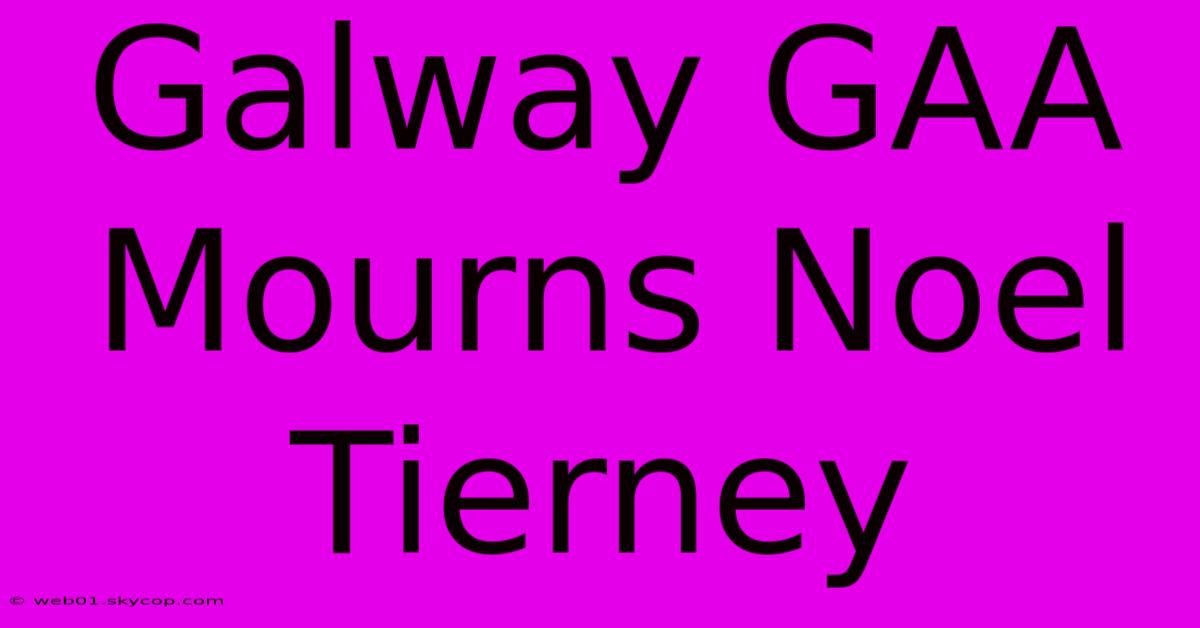 Galway GAA Mourns Noel Tierney