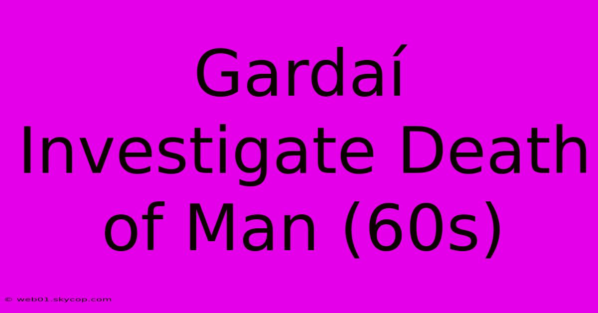 Gardaí Investigate Death Of Man (60s)