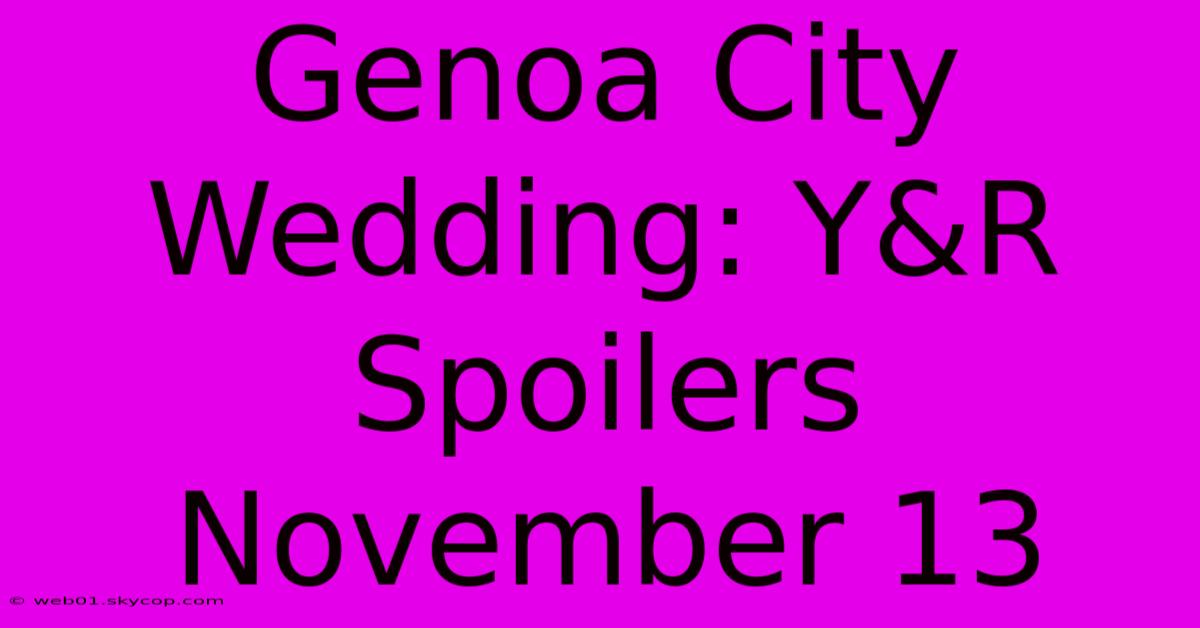 Genoa City Wedding: Y&R Spoilers November 13 