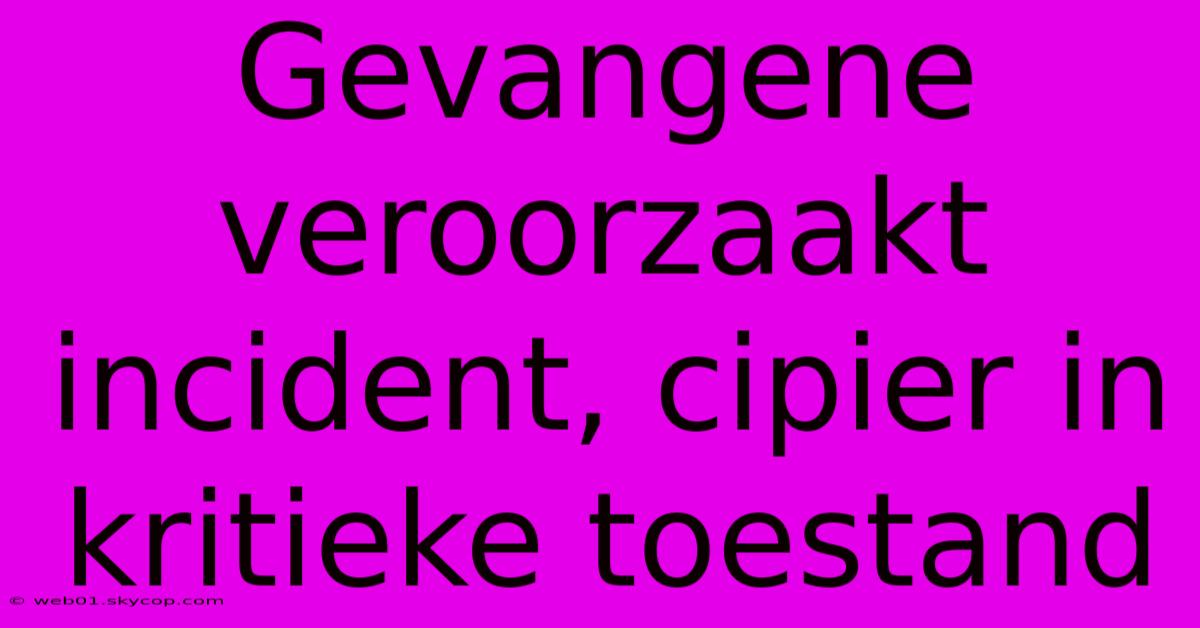 Gevangene Veroorzaakt Incident, Cipier In Kritieke Toestand