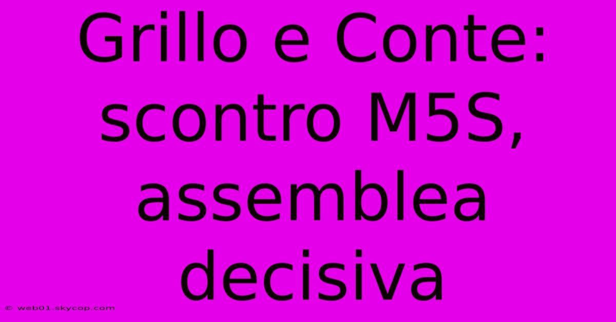 Grillo E Conte: Scontro M5S, Assemblea Decisiva