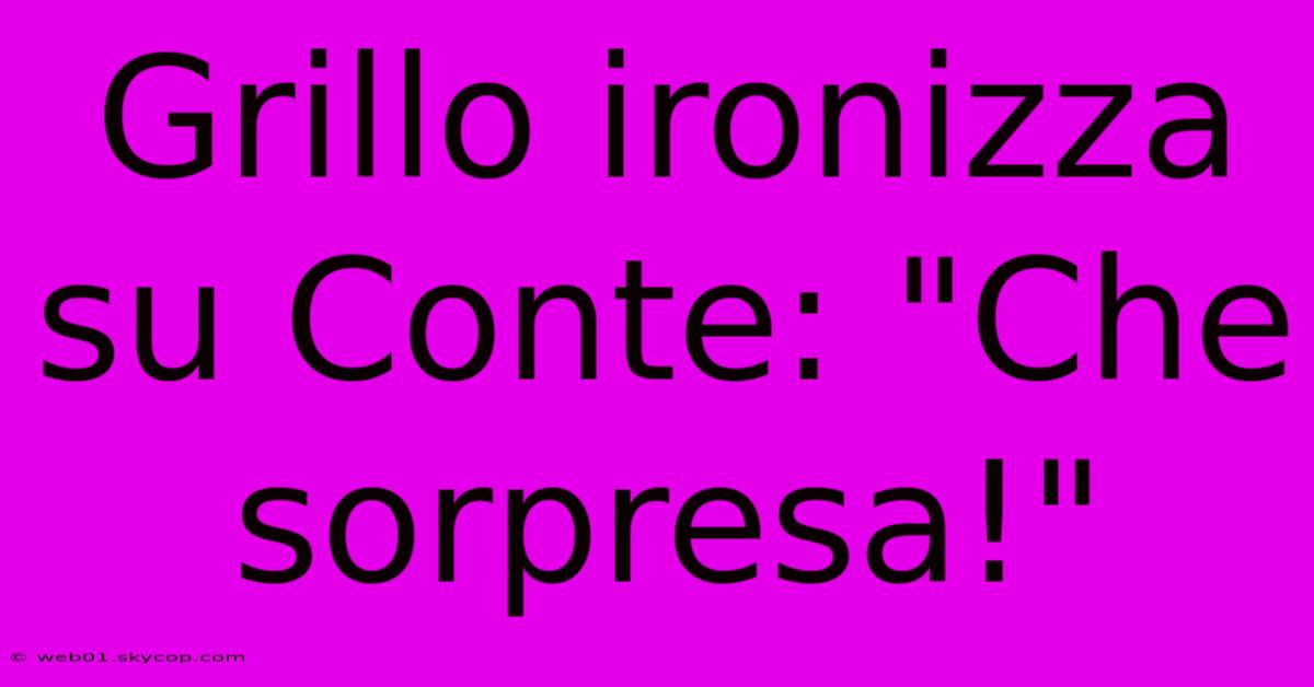 Grillo Ironizza Su Conte: 