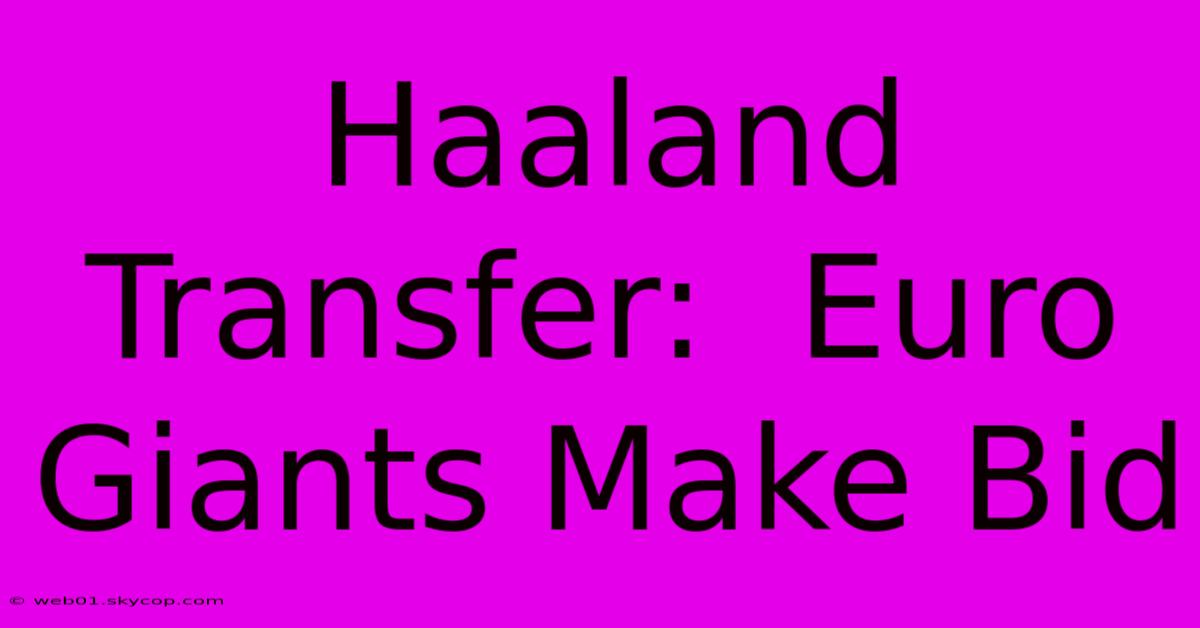 Haaland Transfer:  Euro Giants Make Bid