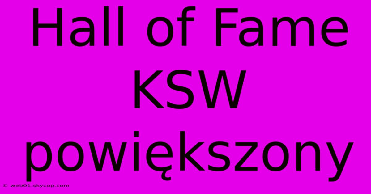 Hall Of Fame KSW Powiększony