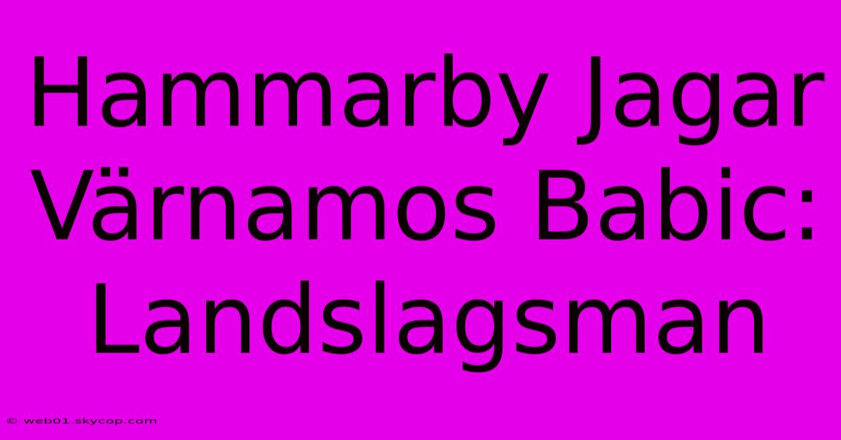 Hammarby Jagar Värnamos Babic: Landslagsman